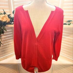 BOTTEGA VENETA RED CASHMERE SWEATER WITH POCKETS SIZE 42 (SMALL) 1154